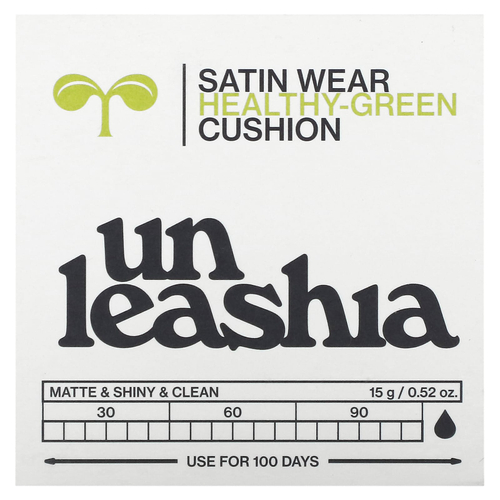 Unleashia, Satin Wear Healthy-Green Cushion, кушон, SPF 30/PA++, оттенок 18C, морская ракушка, 15 г (0,52 унции)