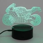 Светильник ночник «3D-Мотоцикл» на пластиковой подставке, с включателем USB