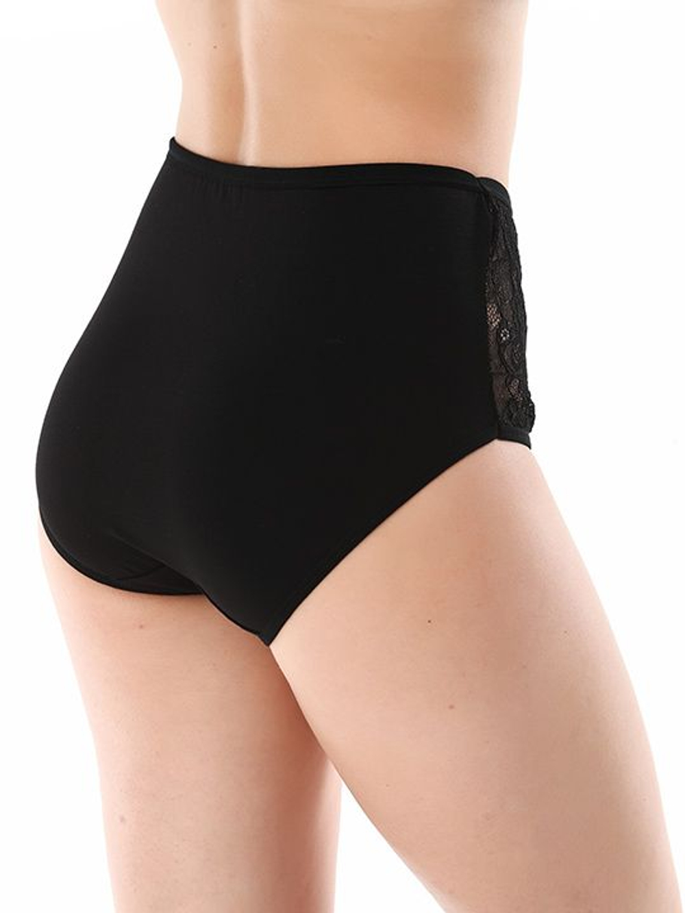 Трусы-макси из хлопка с элементами кружева (Размер: 6X) (Цвет: бежевый)