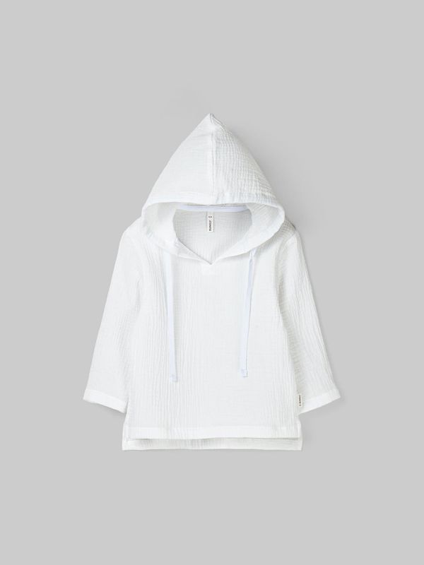 Рубашка муслиновая с капюшоном 