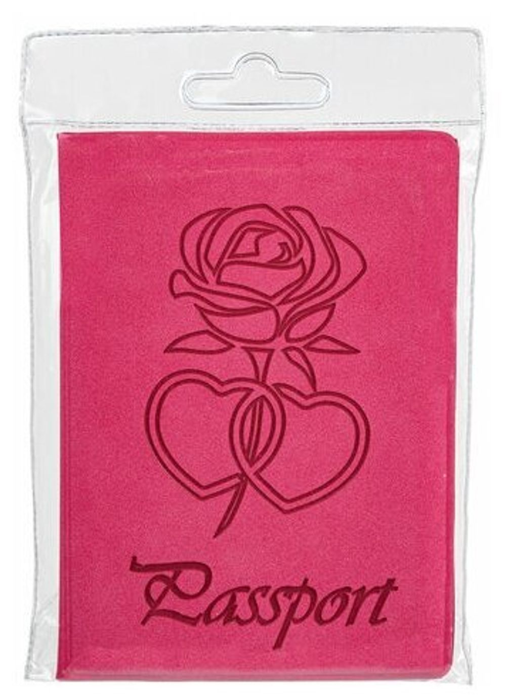 Обложка для паспорта STAFF, бархатный полиуретан, "Роза", розовая, 237619