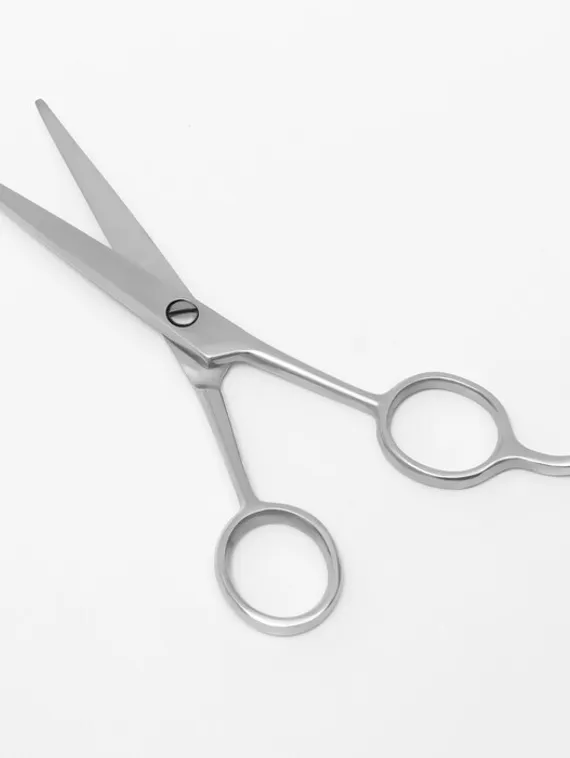 Ножницы парикмахерские с упором, лезвие — 4,5 см, цвет серебристый