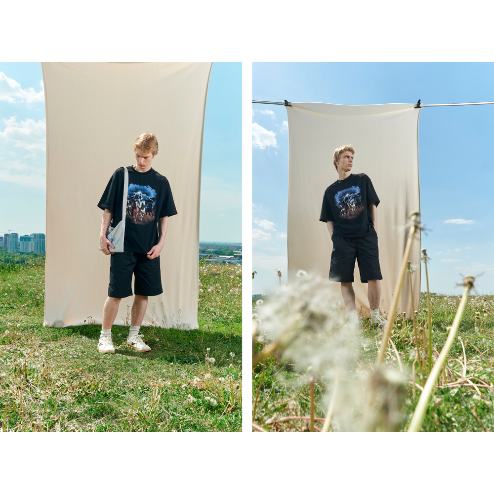 Футболка Called a Garment Horses Peach Effect