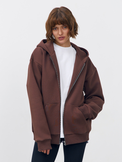 Худи зип с начесом (коричневый)