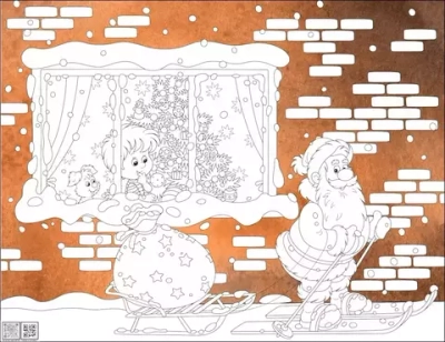 Цифровое панно ID Wall Раскраска в цвете "Новогодние подарки"