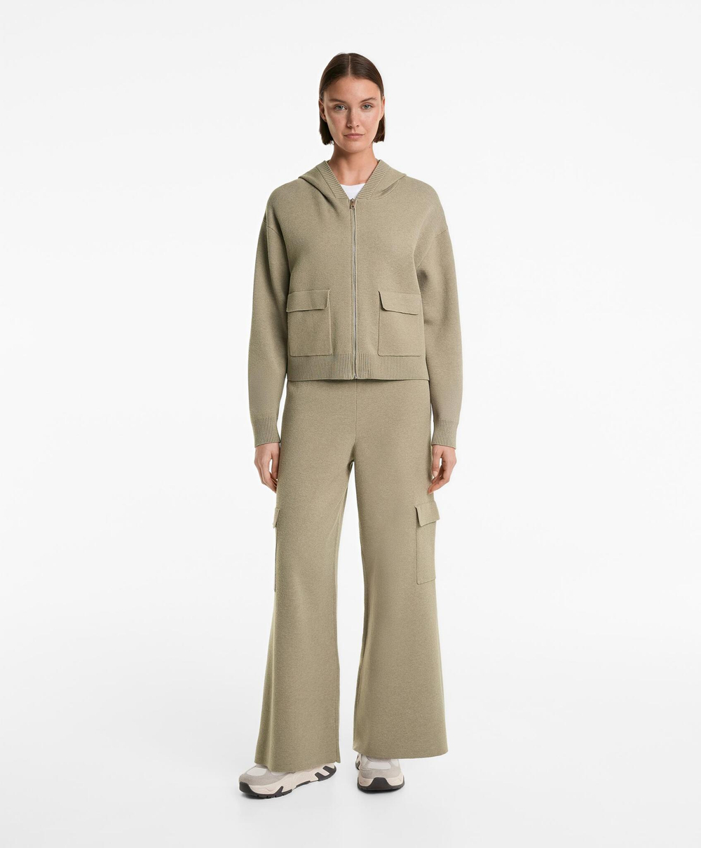 OYSHO Трикотажные брюки-карго, светлый хаки