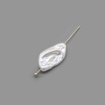 Бусина-жемчужина с яркими переливами, лепесток кеши, 20,5*11мм