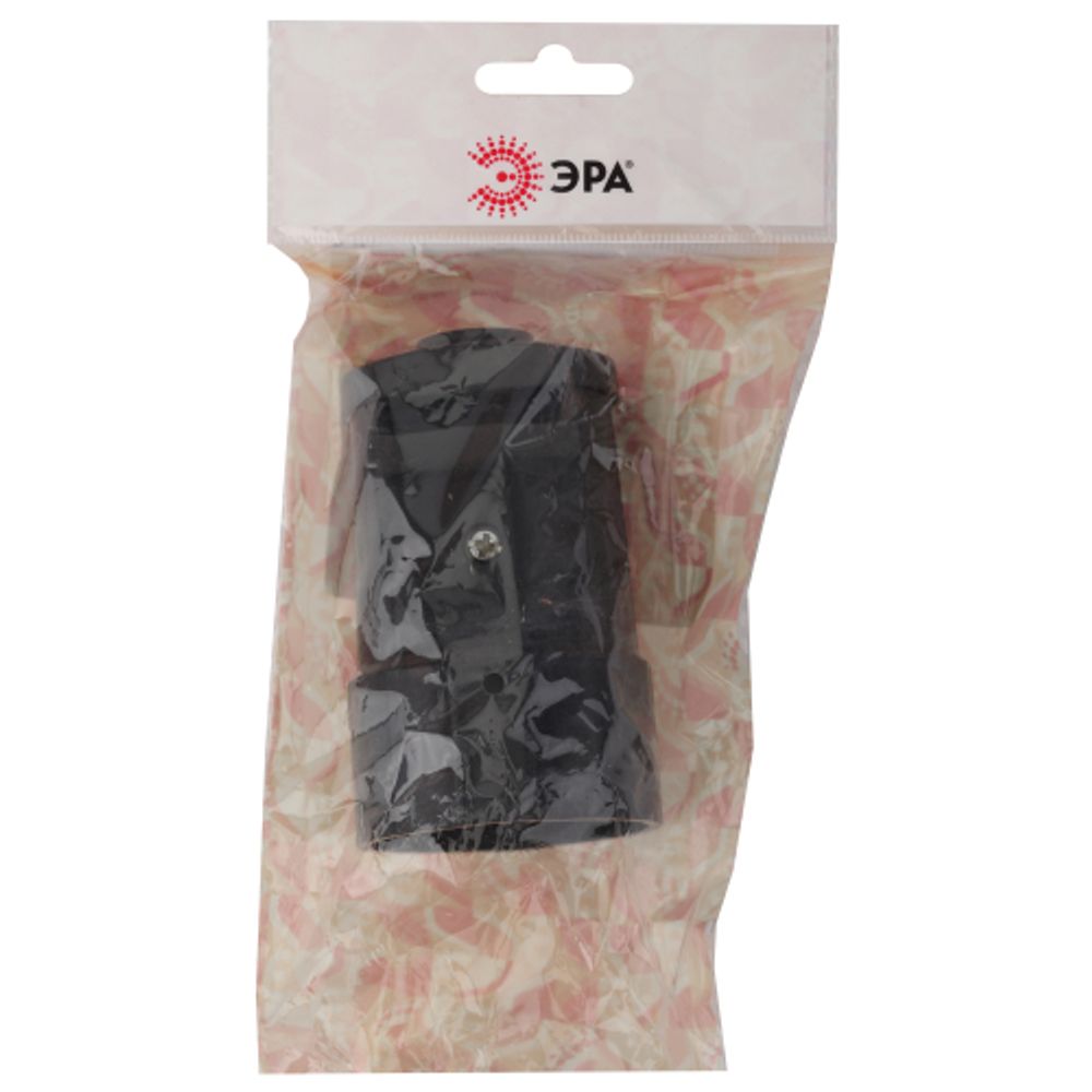 Розетка ЭРА Rx2-B кабельная с заземлением прямая 16A черная