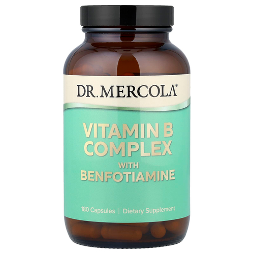 Dr. Mercola, Комплекс витаминов группы B с бенфотиамином, 180 капсул