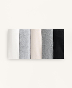 OYSHO Набор из 5 пар трусов-бразильяно из хлопковой смеси, черный