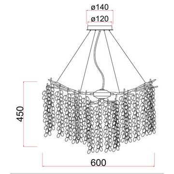 Подвесная люстра 8*G9 3135/26 SP-8 серебро Salice Divinare