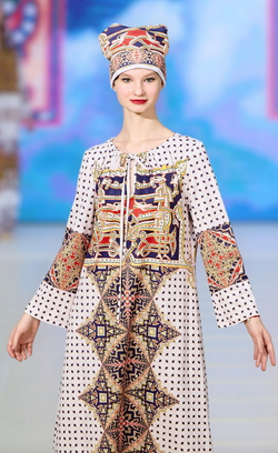 Платье "Новгородский трофей 2", по мотивам страничной заставки к псалтири Ивана Грозного (Новгородский трофей) 14 в.