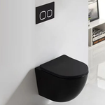 Унитаз подвесной Ceruttispa ТИЧИНО (TICINO) Aria MB CT8918 черный матовый, ТЕРМООБЖИГ (не плёнка) безободковый (485х365х350)