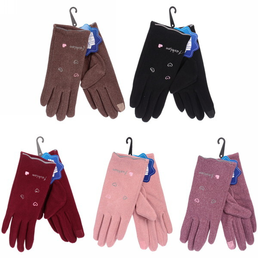 Перчатки женские «Manhattan», классика, утепленные иск. мех, микс 5 цветов, размер универсальный 23*8,5см.