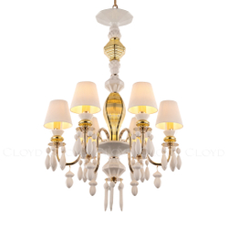 Люстра Cloyd LOTTIE-B C6 / Ø56 см- бел.-золотая керамика (арт.11211)