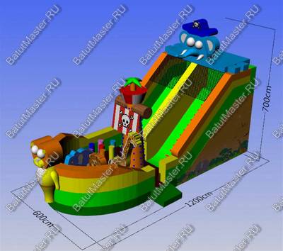 Коммерческий надувной батут "Побег из зоопарка"