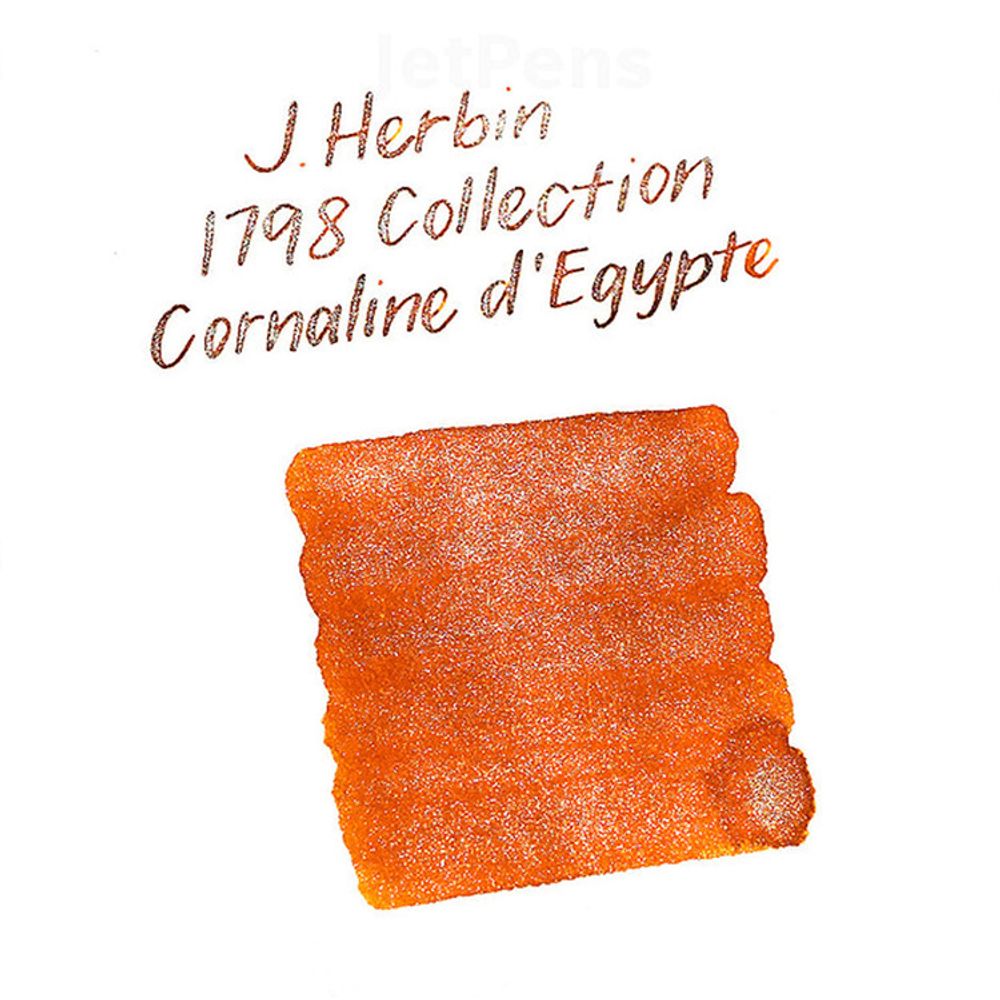 Чернила во флаконе Herbin Prestige 1798 50 мл Coraline d'Egypte оранжевые с серебряными блестками (15556JT) 4