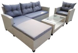 "Атланта" лаунж-зона из искусственного ротанга, цвет серый