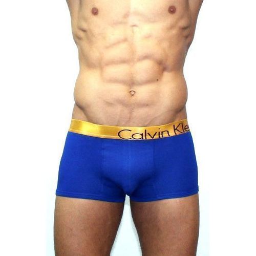 Мужские трусы боксеры синие с золотистой резинкой Calvin Klein Bold Trunks