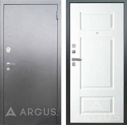 Входная дверь  Аргус Люкс 3К Ниагара белое дерево /  Антик серебро
