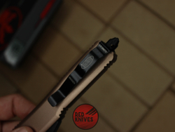 Нож Microtech Ultratech Helhound H/E - коричневая рукоять, черный клинок RK-369