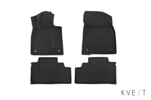 Коврики KVEST 3D в салон LEXUS RX (IV, IVr), 2015-2019, 2019-, 4 шт. (полиуретан, серый, бежевый) в коробе KVESTLEX00001KG2