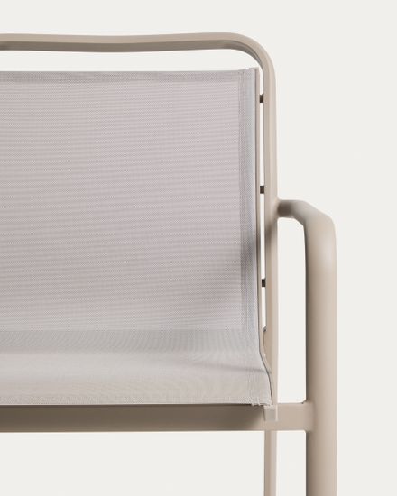 Уличный стул Luri из алюминия цвета таупе и бежевого текстиля