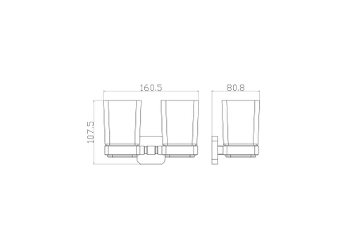 Два стакана для зубных щеток с держателем WONZON & WOGHAND STILL, Хром (WW-6628)