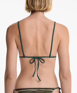 OYSHO Вязаный крючком треугольный топ бикини, зеленый