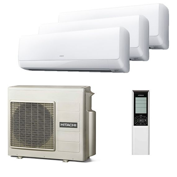 Мультисплит система на 3 комнаты Hitachi RAK-18QXE x 3 / RAM-53NP3E