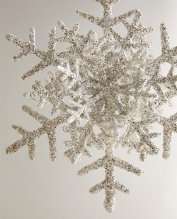 ZARA HOME ЕЛОЧНОЕ УКРАШЕНИЕ «СНЕЖИНКА», СЕРЕБРЯНЫЙ