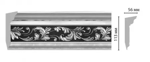 Плинтус потолочный DECOMASTER 129D-1223 (113*56*2400мм)