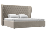 Кровать интерьерная Далия 200, Бежевый, Микровельвет, 108367
