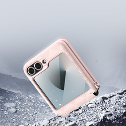 Складной чехол-книжка розового цвета от Dux Ducis для Samsung Z Flip 6, серия Fitt Series Case