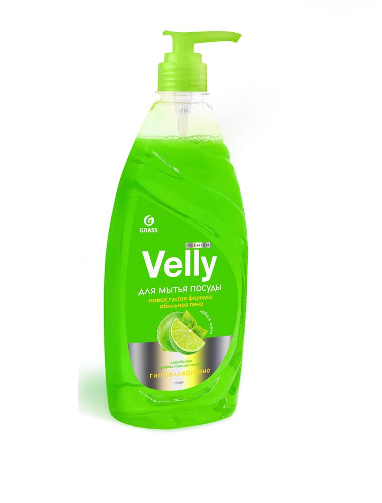 Средство для мытья посуды GRASS Velly Premium Лайм и мята 1 л.