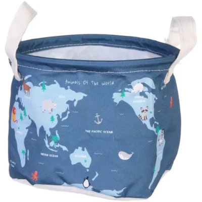 Корзинка для хранения с ручками «Карта мира», 20*15см (лейбл Селфи)