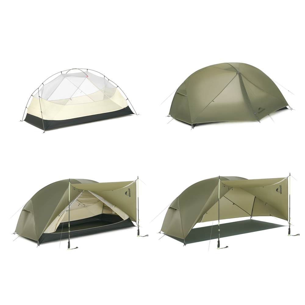 Палатка Naturehike Mongar PRO 1-местная, алюминиевый каркас, светло-серая