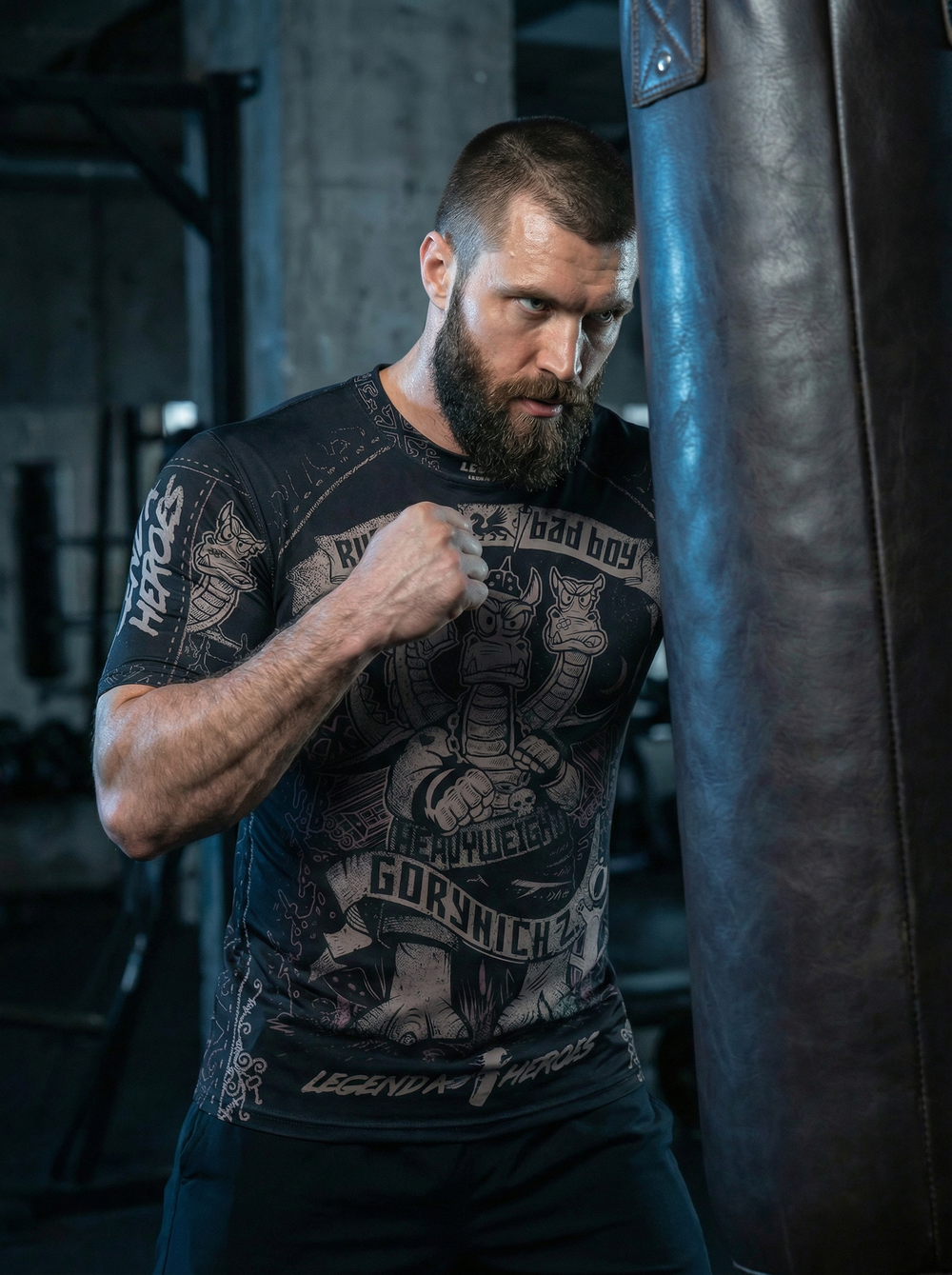 Рашгард с коротким рукавом LEGENDA Горыныч черный