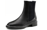 Stuart Weitzman/SW Cline Calfskin Short Chelsea Boots Women"s Black