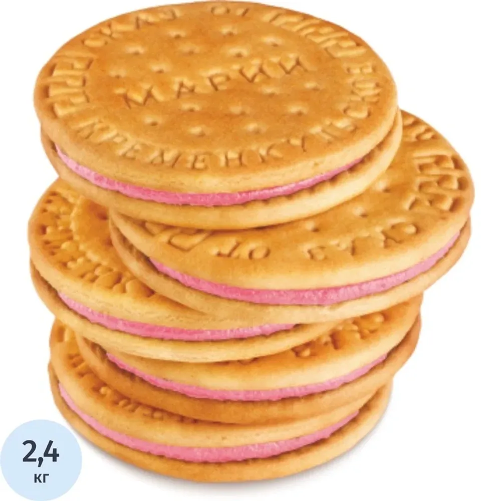 Печенье затяжное "Сказ от Марии" с клубничной нач. вес.