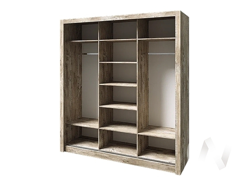 Шкаф-купе 2.0 Cпальня Ривьера (дуб юкон/дуб юкон; бетон темный)