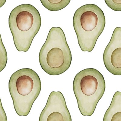 Акварельный принт с авокадо