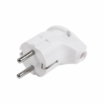 Вилка угловая с/з белая 16А