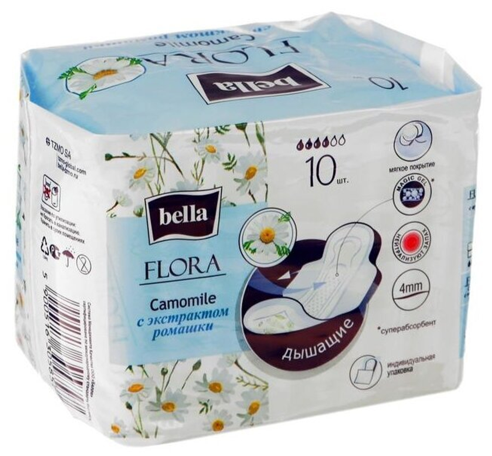 КЛАССИЧЕСКИЕ ПРОКЛАДКИ FLORA CAMOMILE 10ШТ 5857