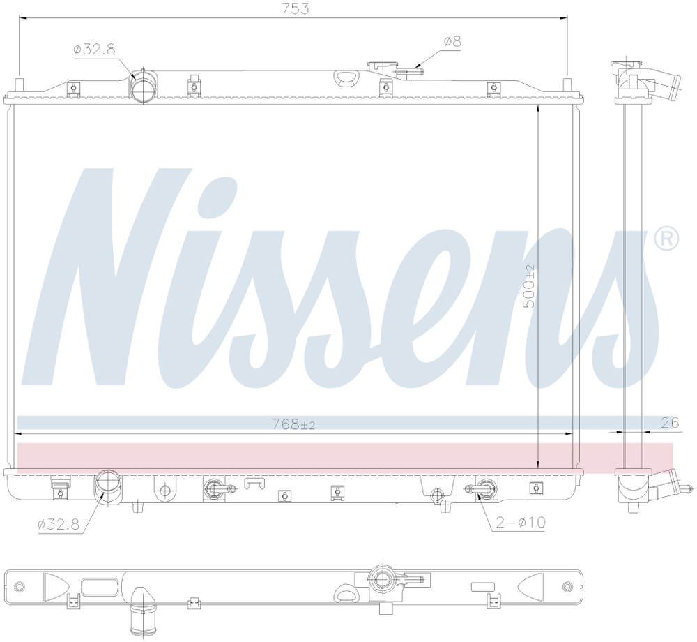 Радиатор охлаждения Acura MDX 2 YD2