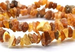 Браслет из лечебного янтаря 2шт цвет коньячный, 19см