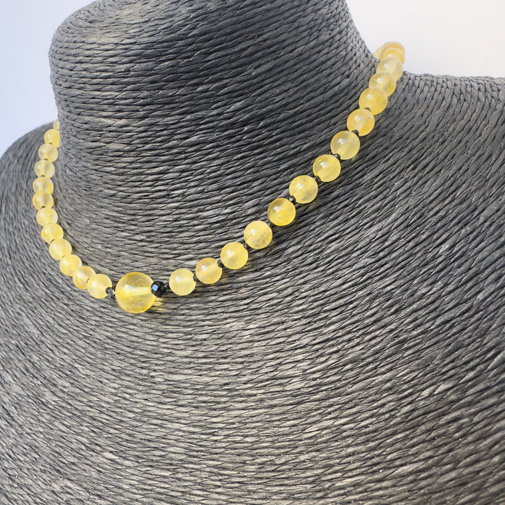 Колье «Мёд и Ночь» — цитрин и шпинель