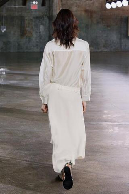 ZARA ЮБКА АСИММЕТРИЧНОГО КРОЯ ИЗ СМЕСОВОГО ЛЬНА — ZW COLLECTION, ЭКРЮ
