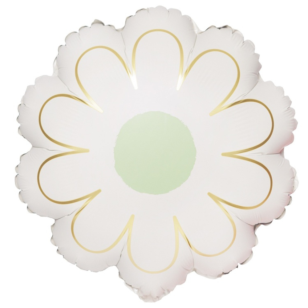 Цветок Ромашка белая с золотом