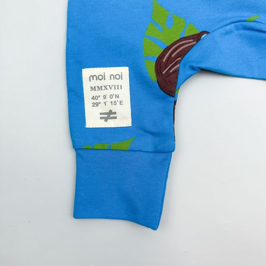 Комбинезон из футера(тонкого) Moi Noi, Кокосы на ярко-синем